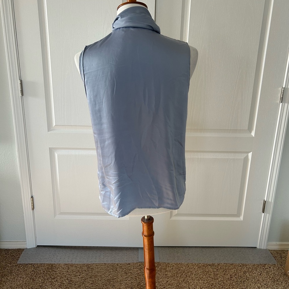 Zara Satin Sleeveless Top Drapey Neck Tie - Picture 3 of 4